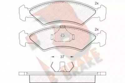 R BRAKE rb0451 -  Комплект тормозных колодок, дисковый тормоз